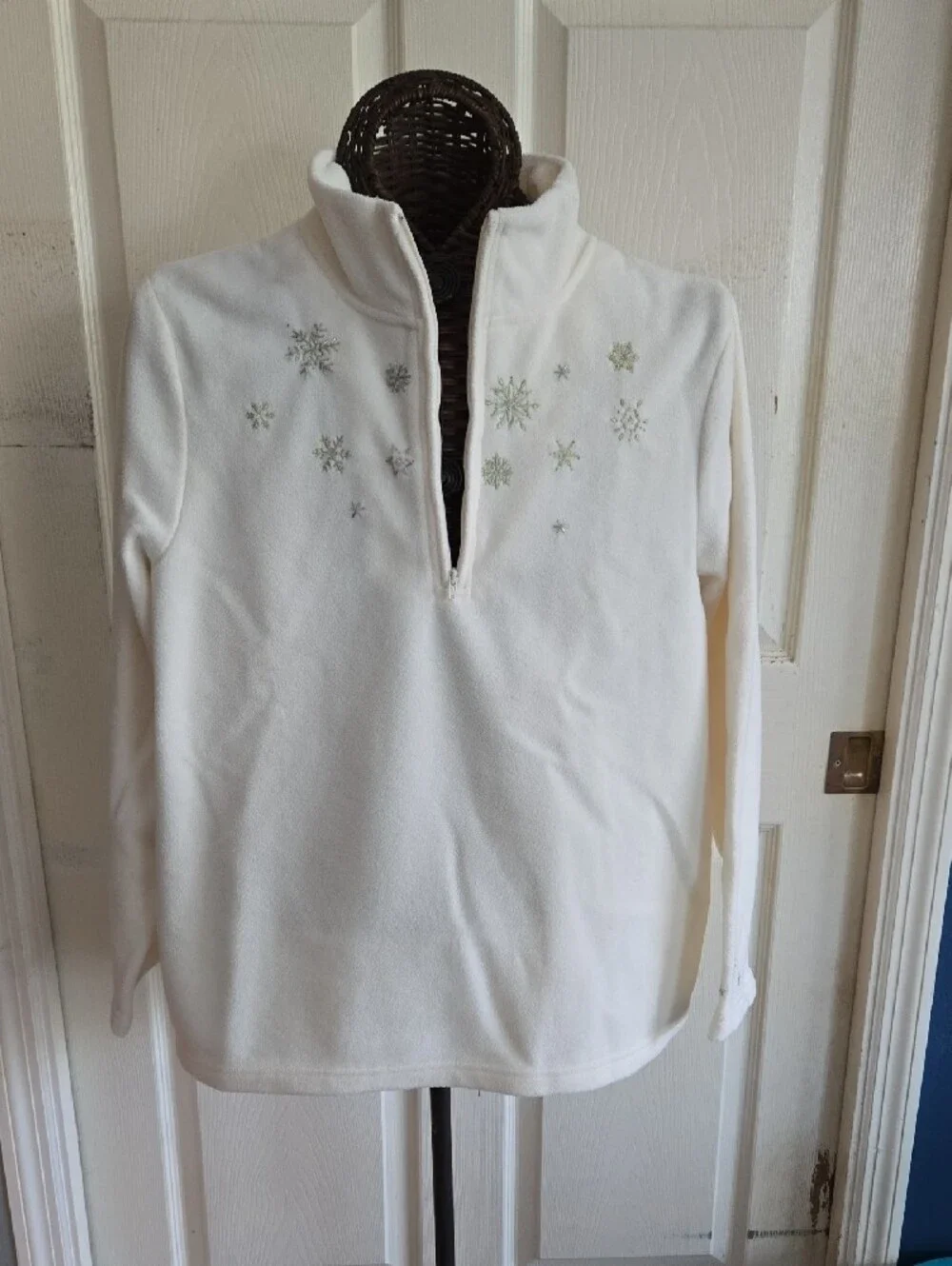 Basic Editions Cream Fleece Top-Size XL